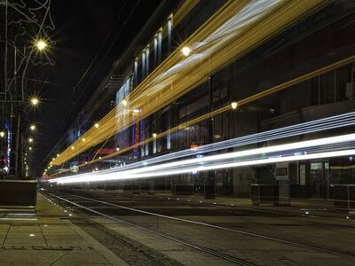 Katowice na nocnej fotografii